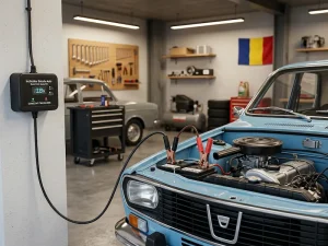 Utilizarea unui redresor auto pentru menținerea bateriei în stare optimă pe timpul iernii.