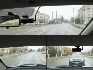 Sistem dual de camere auto pentru înregistrarea simultană a traficului din față și din spate.